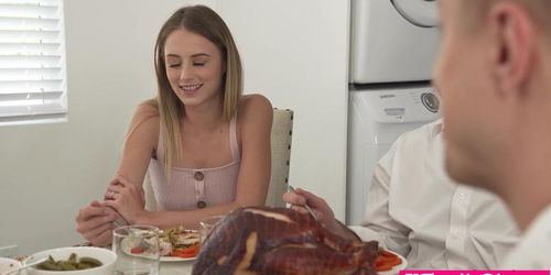 Thanksgiving with the family went bezerk and they fucked in a foursome (Charles Dera, Jamie Michelle, Kyler Quinn)