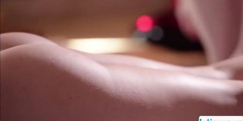 Busty bruntte enjoys licking the pink pussy of her masseuse (Evelyn Claire, Lena Paul)