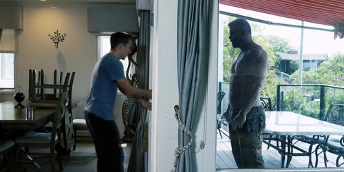 Isaac Parker bending over his ass to take that huge dick