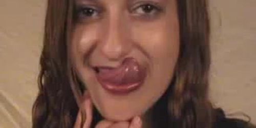Celine sexy long tongue