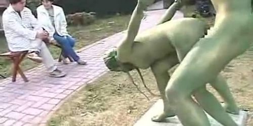 Japanese Statue Fuck Porn - Green Japanese garden statues fuck in public - Tnaflix.com