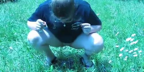 peeing outdoors