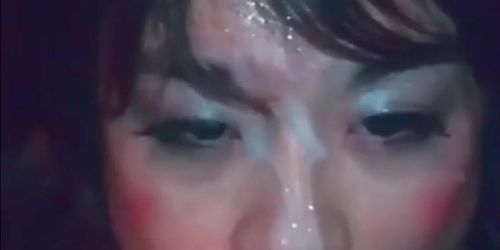 Asian CD sucking cock