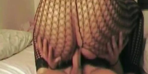 Fucking In Her Best Fishnet Stockings To Make Cumshot 
