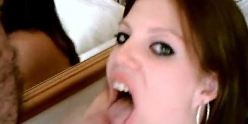Busty Brunette Slag gets her Face Painted