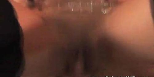 Sexy lingerie wearing oriental Veronica Lynn blowing