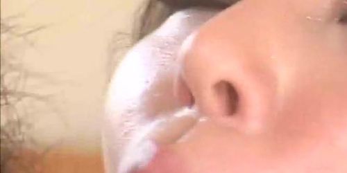 ALL JAPANESE PASS - Japanese cat with spots has her old pussy split wide and filled with hard cocks