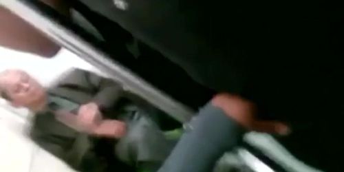 horny girl gropes cock in subway