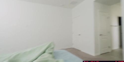 Stepbrother wakes up his stepsister to help him with his boner (Jay Rock)