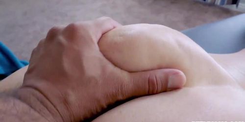 Blonde milf getting a hot massage from her stepson! (Getting hot, India Summer)