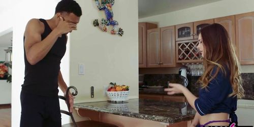 Big ass teen Aften Opal cheats with her sisters black BBC boyfriend
