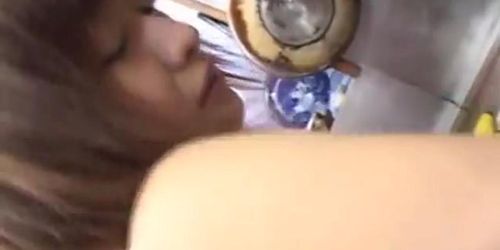 CMNF unfaithful Japanese wife kitchen foreplay Subtitled