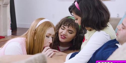 PETITE CITY - These three ladies begin experiencing lustful and sensual desires (Harper Red, Naudi Nala, Nicky Rebel, Ozzy Sparx)