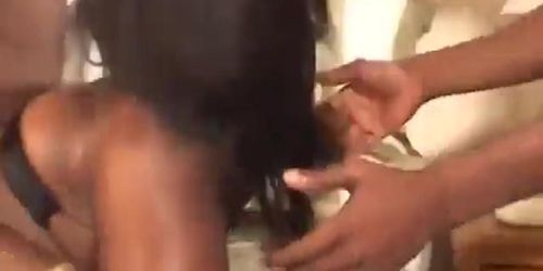 Black slut Kelly Reign double penetrated (Adriana Kelly, Juicy Black, Yulia Blondy)