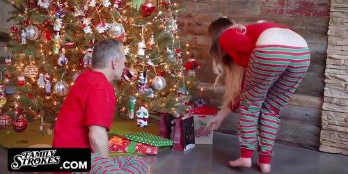 Family Strokes - Naughty Stepdaughter And Stepdad Prepared Creamy Xmas Surprise For Grumpy Stepmother (Niki Snow)