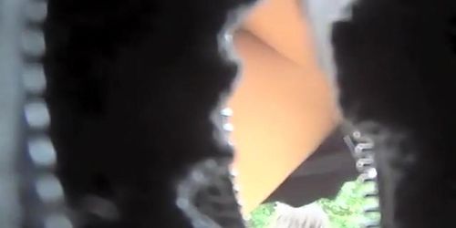 Pussy slip of dancing rave girl