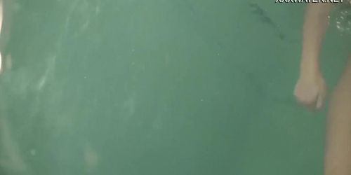 Swimming pool pussy rubbing and swimming naked by Sveta (Alice Campbell)