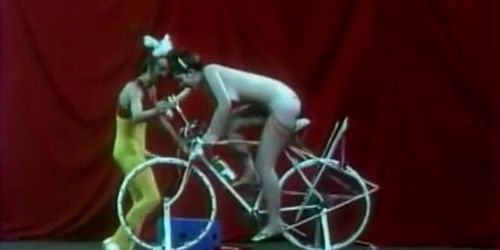 Beautiful Girl is Riding a Sex-bike
