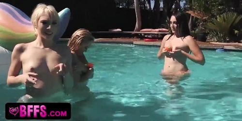 Bffs - Charming College Besties Suck Gigantic Dick While Swimming In The Pool And Ride It Like A Pro (Alex Grey, Megan Sage, Nickey Huntsman)