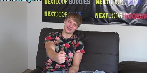 NEXT DOOR CASTING - Twink muscle gay with big cock enjoys solo masturbating