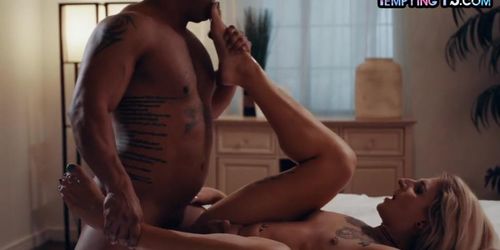 TEMPTING TS - Footfetish TS tattoo and piercing babe rimmed and assfucked