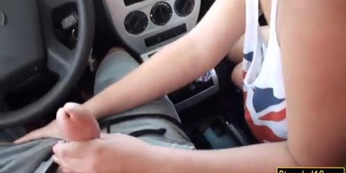 Cute teen Dani Desire fucked in the car