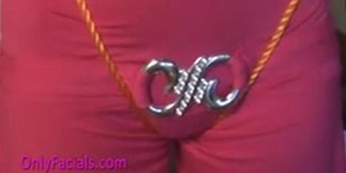 Teen Lucy in limit restrain bondage is teased by wild man