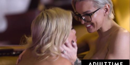ADULT TIME Lucky Guy Serves Up Cock In WILD THREESOME WITH STEPMOMS Kenzie Taylor And Caitlin Bell (Codey Steele)