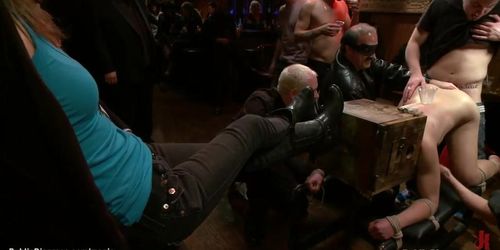 Boxed head slave fucked in public (Cheyenne Jewel, Princess Donna)