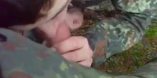 Str8 German soldiers first time swallow cum