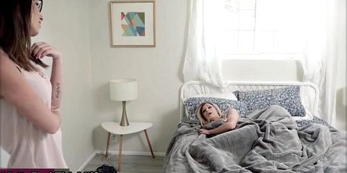 Hiding Step Bro From Step Mom (He Slips His Dick In!)