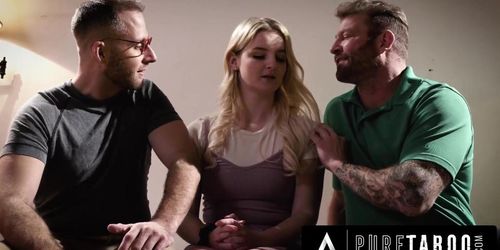 PURE TABOO Freaky Neighbors Take Advantage Of Teen Eliza Eves Kindness By Fucking Her In Threesome