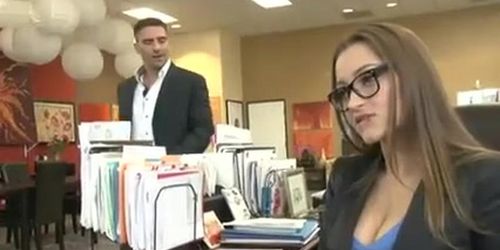 Hot Secretary in Stockings Fucks (Dani Daniels, Toni Ribas)
