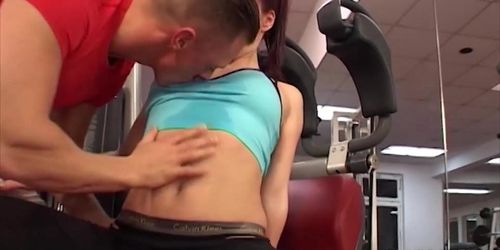 INFLAGRANTI - Gorgeous brunette riding dick in the gym (Olga Cabaeva, Patrizia Berger)