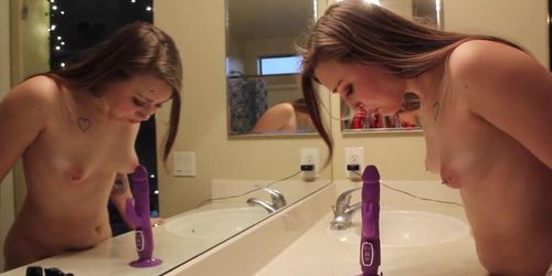 THICK Girl SQUIRTS Like CRAZY After Riding Dildo On Counter! (Lilith Addams, Mature_boobs, Real Orgasm)