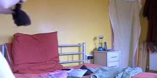 Slender teen got on the solo spy cam in her bedroom