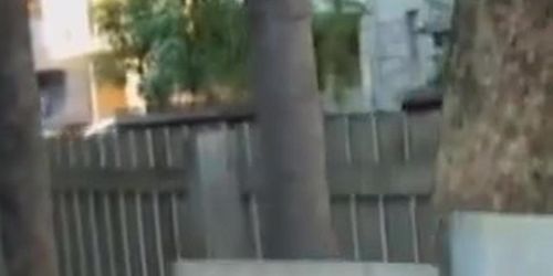 Asian schoolgirl street sharked at the vending machine.