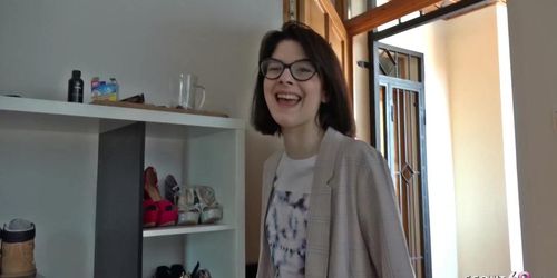 GERMAN SCOUT - CUTE COLLEGE TEEN SARA TALK TO FIRST ANAL AT STREET CASTING (Jason Steel, Sara Bell)