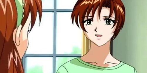 Hentai dickgirl produces cum on the bound gal