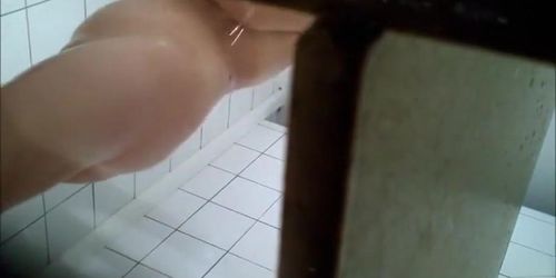 Busty soccer mother shaves herself while taking a shower