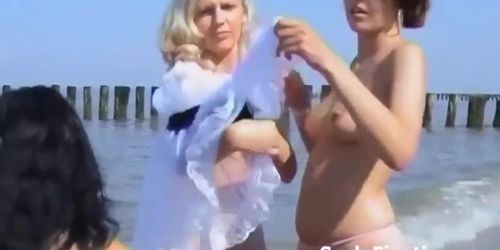 Watch us get all wet in our stockings (Danica Logan, Monika Dupree, Natali Demore)