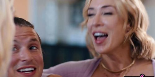 Neighborhood MILFs Ashley Fires and Aiden Ashley fight over fresh meat (Between Them, Jay Romero)