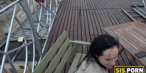 SIS.PORN. Brunette practices hookup with stepbrother in all poses and places in the house