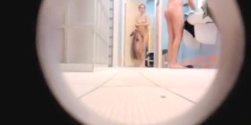 Spying on young girls in the public shower
