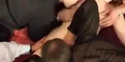 FRENCH WOMAN FUCK WITH 4 MEN - GANG BANG