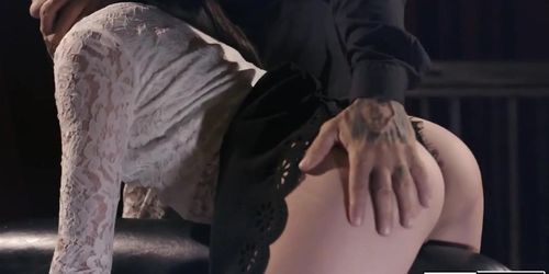 Older man spanks a petite brunette and then fucks her rough (Avi Love, Derrick Pierce)
