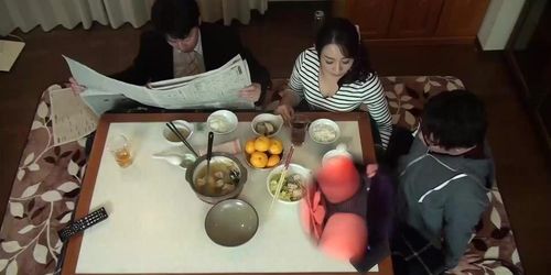 Stepmother And Stepson Play Secret Games Under The Table