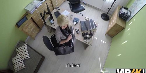 VIP4K. Blonde Haired Miss Katy Rose Has Sex For Cash With A Handsome Loan Officer