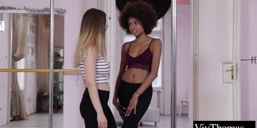 Inter-racial lesbians fucking rough at the dance studio (Luna Corazon, Stella Cox)