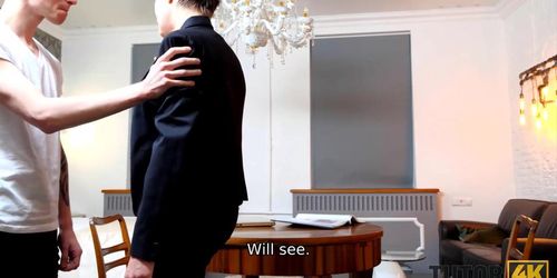 TUTOR4K. Lucky stud manages to fuck experienced tutor in sexy stockings